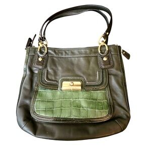 Y2K Green Leather Coach Handbag